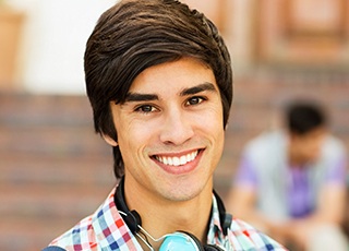 Teen with straight, healthy smile
